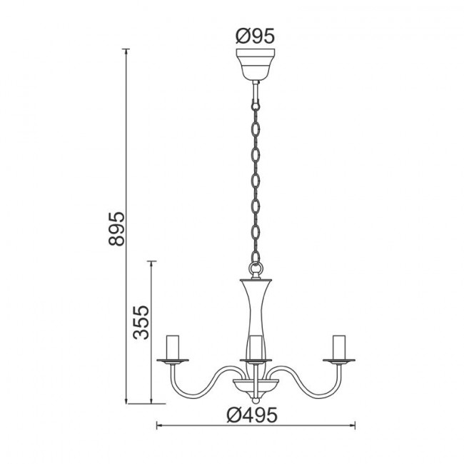 Φωτιστικό Τρίφωτο Ε14 Μαύρο Knossos DLA12013PB ACA LIGHTING