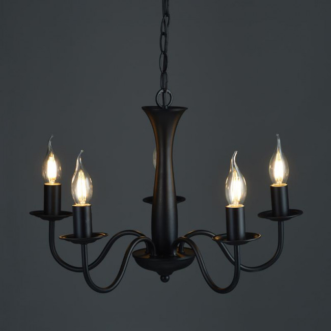 Φωτιστικό Πεντάφωτο Ε14 Μαύρο Knossos DLA12015PB ACA LIGHTING