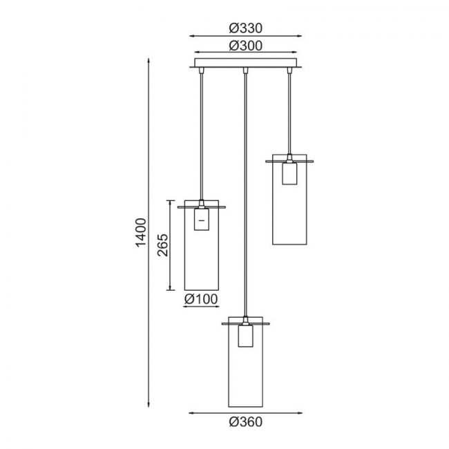 Φωτιστικό Τρίφωτο E27 Ασημί Vertigo DLA12593CH ACA LIGHTING