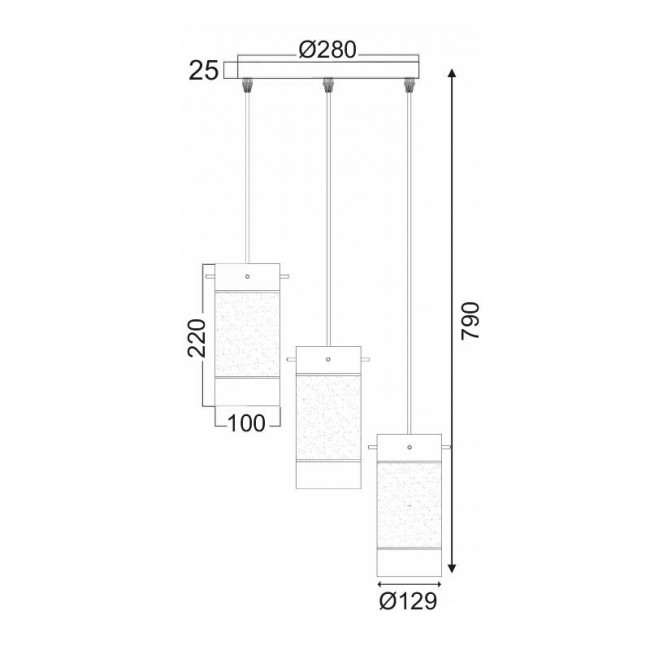 Φωτιστικό Τρίφωτο E14 Ασημί Mane FW50673 ACA LIGHTING