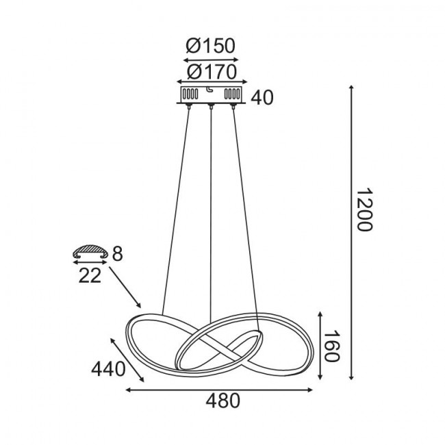 Φωτιστικό LED 48W 3000k Λευκό HM92LEDP48WH ACA LIGHTING