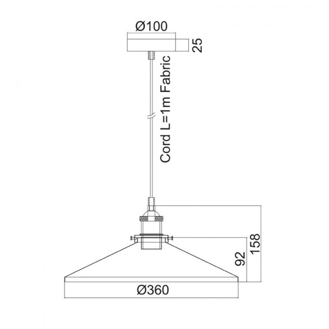 Φωτιστικό Μονόφωτο Ε27 Μαύρο Hippolyte KS1288P361BK ACA LIGHTING