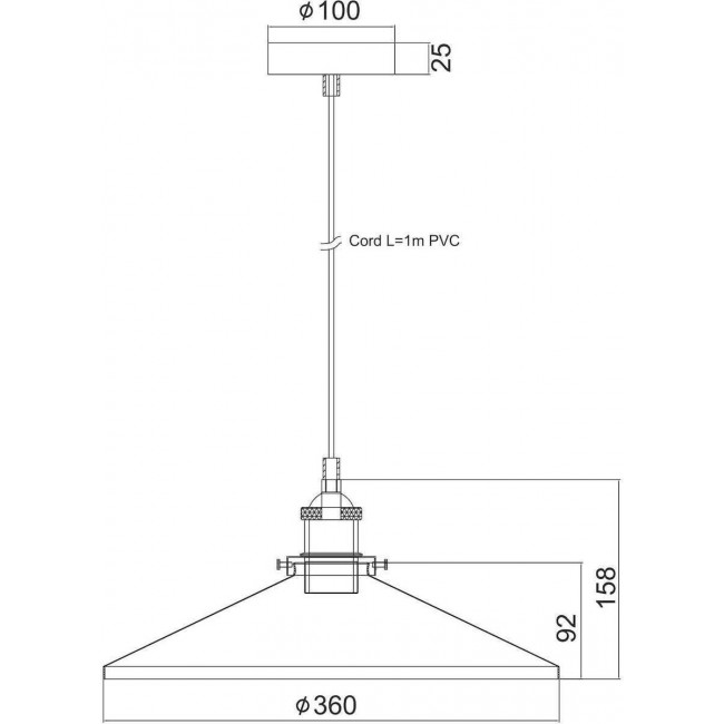 Φωτιστικό Μονόφωτο Ε27 Σκουριά Hippolyte KS1288P361RT ACA LIGHTING