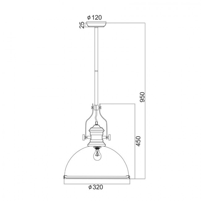 Φωτιστικό Μονόφωτο E27 Χαλκός Cronus KS1300P311CP ACA LIGHTING