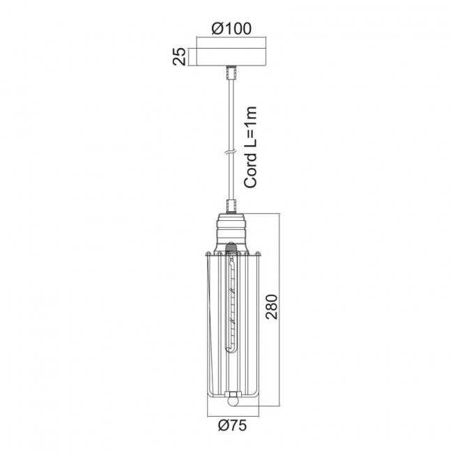 Φωτιστικό Μονόφωτο Ε27 Μαύρο Maya KS1342P81BK ACA LIGHTING