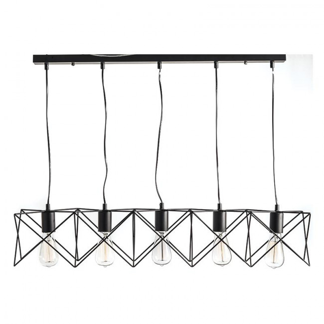 Φωτιστικό Πεντάφωτο Ε27 Μαύρο Andy KS1462P5BK ACA LIGHTING