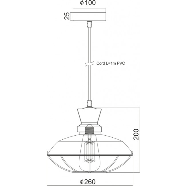 Φωτιστικό Μονόφωτο Ε27 Μαύρο Angela KS1463P1BK ACA LIGHTING