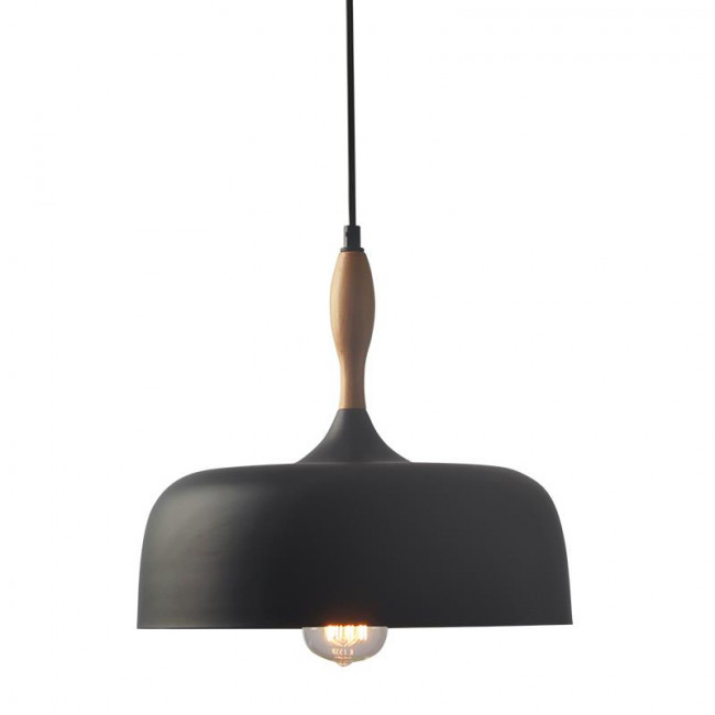 Φωτιστικό Μονόφωτο E27 Μαύρο Και Ξύλο Cuba KS1513P321BK ACA LIGHTING