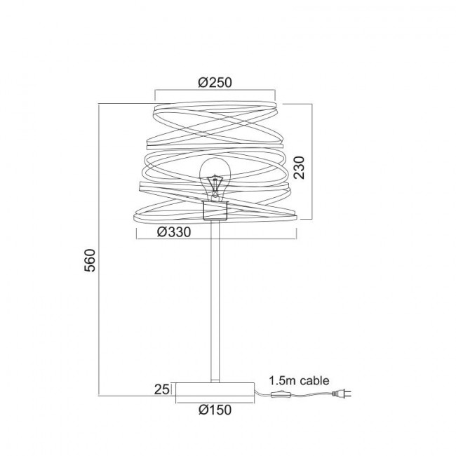 Πορτατίφ Ε27 Μαύρο Jazz KS1538TB ACA LIGHTING