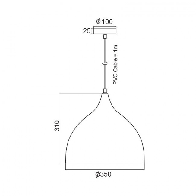 Φωτιστικό Μονόφωτο E27 Μαύρο Roxanne KS174335BK ACA LIGHTING