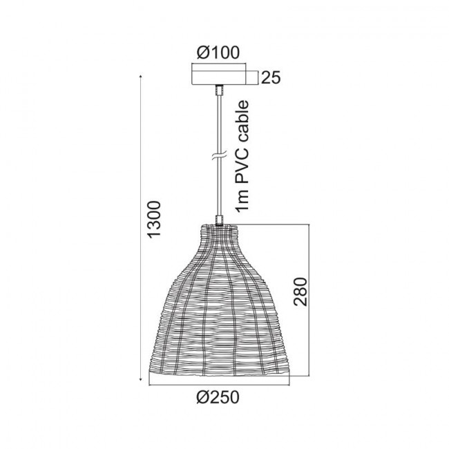 Φωτιστικό Μονόφωτο Ε27 Μπεζ Oia KS182026P ACA LIGHTING