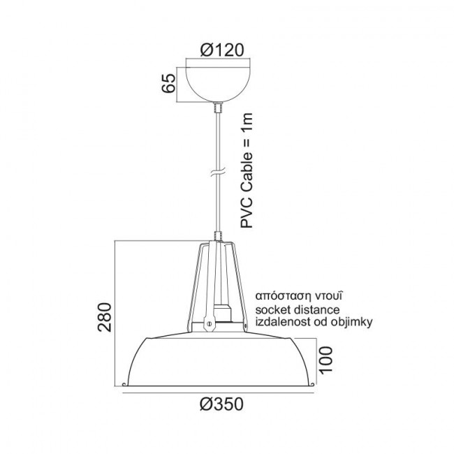 Φωτιστικό Μονόφωτο Ε27 Πράσινο Orleans KS204534GN ACA LIGHTING