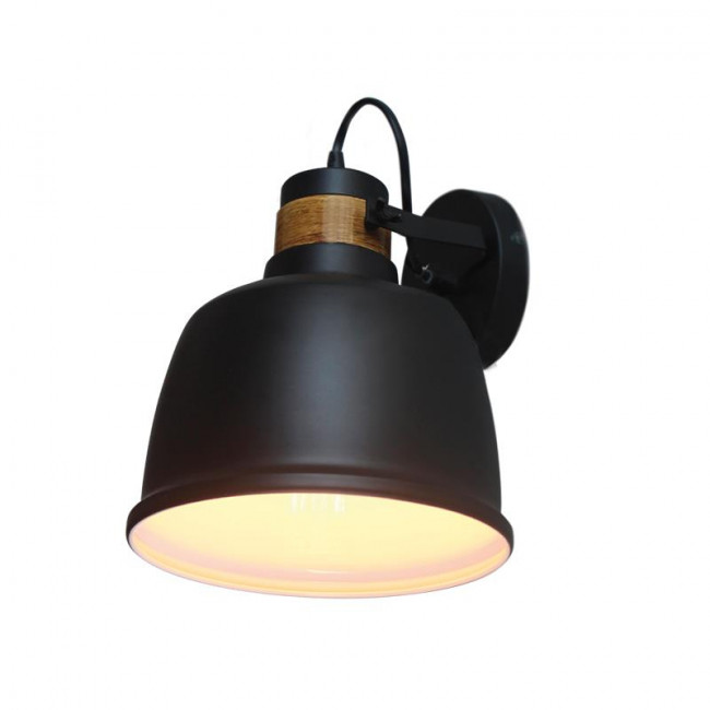 Απλίκα E27 Μαύρο Και Ξύλο Ernest KS2126BW ACA LIGHTING
