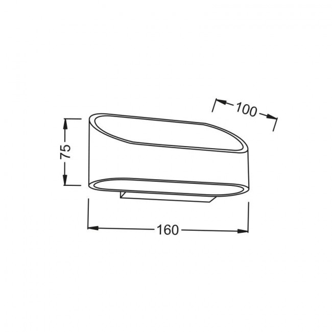 Απλίκα LED 3W 3000Κ Μαύρο L35039BK ACA LIGHTING