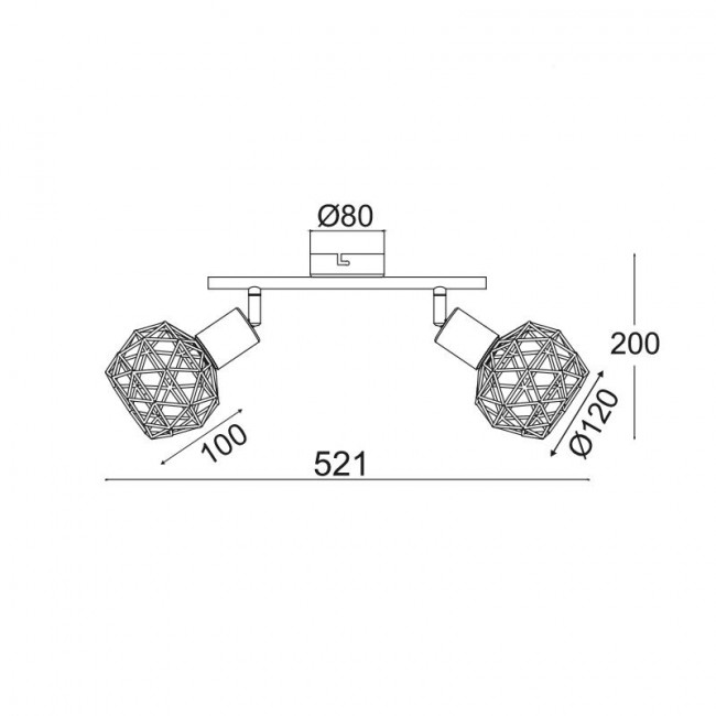 Σποτ Οροφής Δίφωτο E14 Μαύρο Aladdin MC15612B ACA LIGHTING
