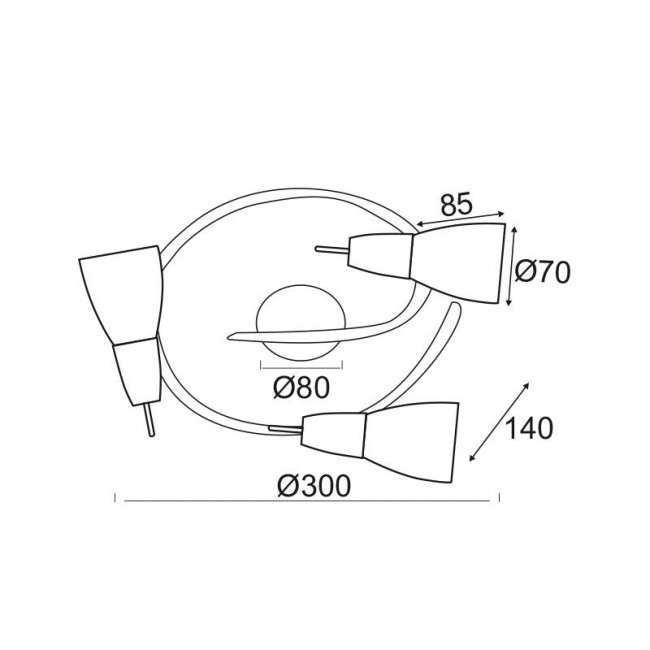 Φωτιστικό Τρίφωτο E14 Νίκελ Kamet MC542NM3E ACA LIGHTING