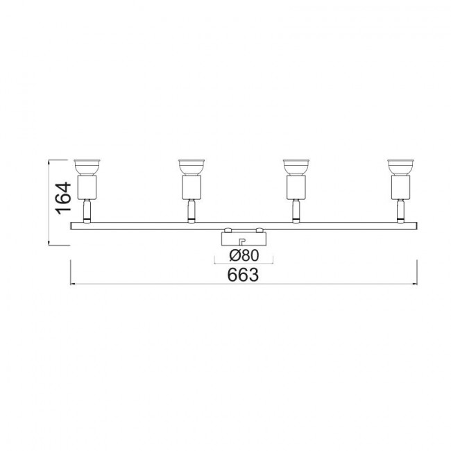 Σποτ Οροφής Τετράφωτο GU10 Μαύρο Trinity MC634BK4 ACA LIGHTING