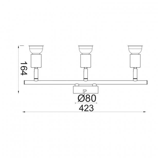 Σποτ Οροφής Τρίφωτο GU10 Ορείχαλκος Trinity MC634PB3 ACA LIGHTING