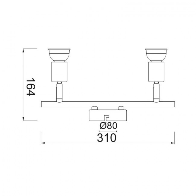 Σποτ Οροφής Δίφωτο GU10 Ασημί Trinity MC634SL2 ACA LIGHTING