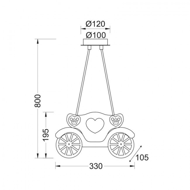 Φωτιστικό Δίφωτο Ε27 Παιδικό Άμαξα Ροζ MD110042P ACA LIGHTING