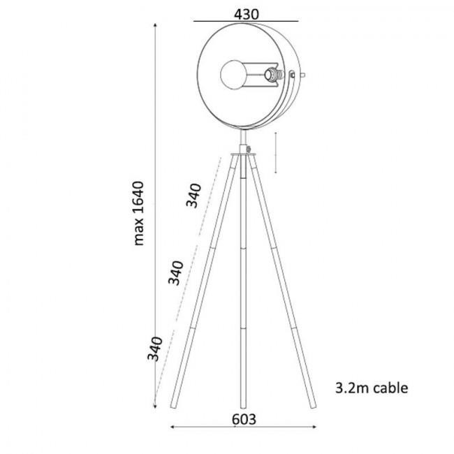 Φωτιστικό Δαπέδου E27 Μαύρο Και Χρυσό ML306681FBG Camara ACA LIGHTING
