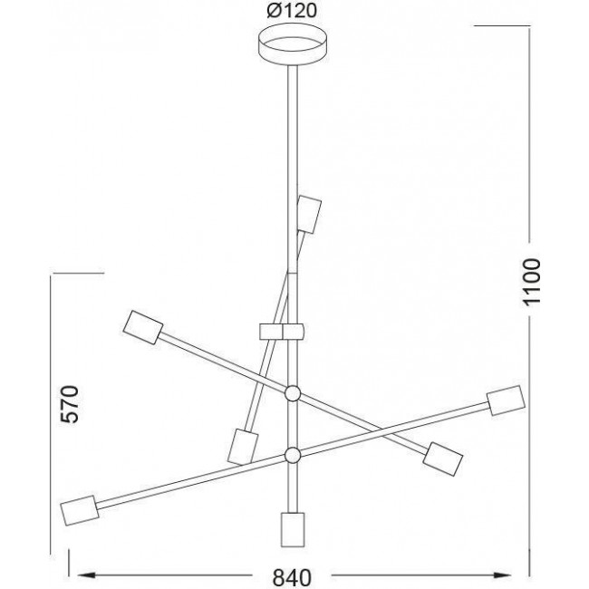 Φωτιστικό Επτάφωτο E27 Ορείχαλκος OD680107BR ACA LIGHTING