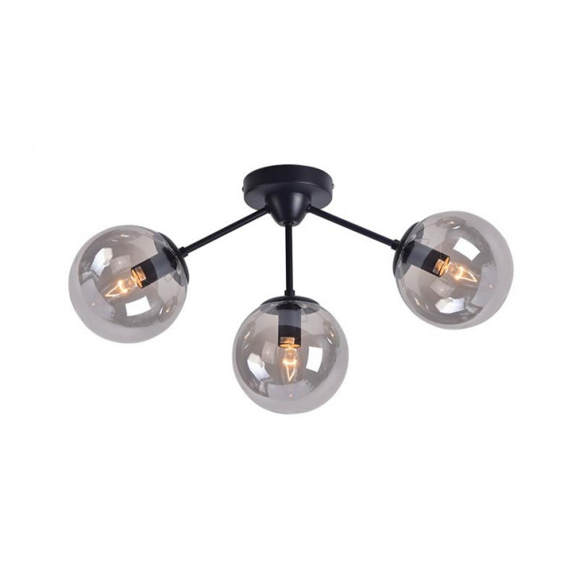 Φωτιστικό Τρίφωτο E14 Μαύρο Και Φυμέ Bombay OD807003C ACA LIGHTING