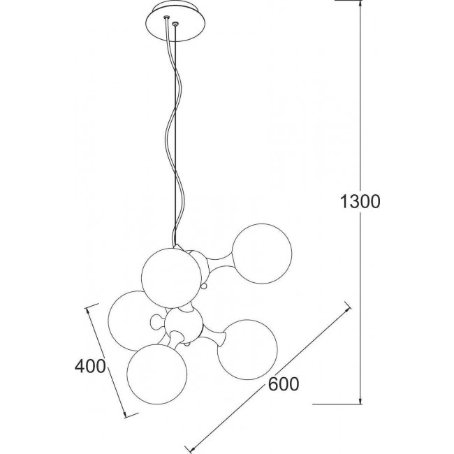 Φωτιστικό Πεντάφωτο E14 Χρώμιο Atom OYD60705CH ACA LIGHTING