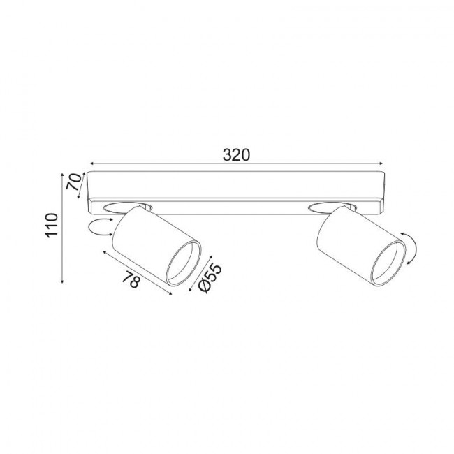 Σποτ Οροφής Δίφωτο GU10 Λευκό Elitis RA302S32WH ACA LIGHTING