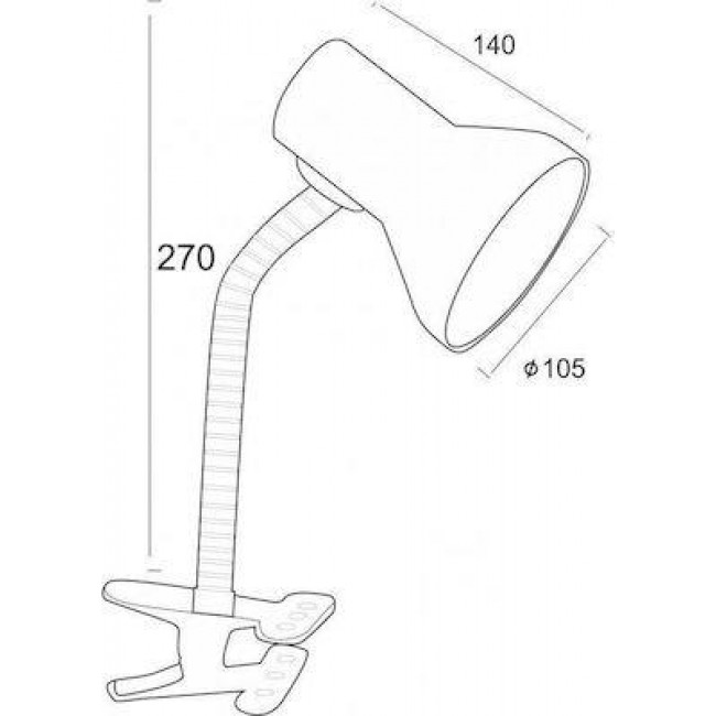 Φωτιστικό Γραφείου E27 Μαύρο Με Τσιμπίδα SF021B ACA LIGHTING