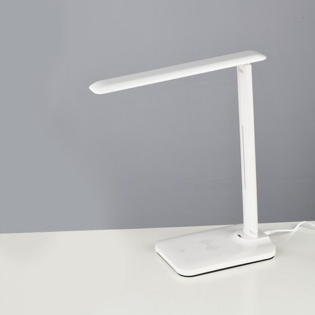 Φωτιστικό Γραφείου LED 5W Λευκό Με USB Και Wireless Φορτιστή Futur2 SF27LEDWH ACA LIGHTING