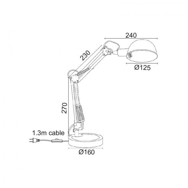 Φωτιστικό Γραφείου E14 Λευκό Rene SF2922W ACA LIGHTING