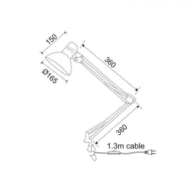 Φωτιστικό Γραφείου E27 Ασημί Με Μέγγενη Penna SF606BS ACA LIGHTING