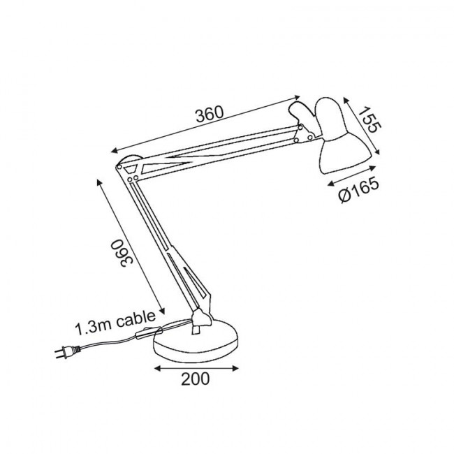 Φωτιστικό Γραφείου E27 Λευκό Penna SF606W ACA LIGHTING