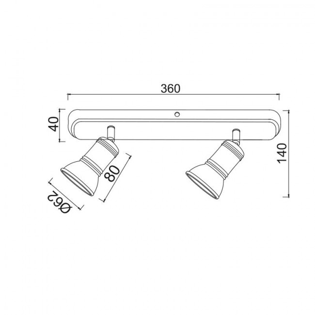 Σποτ Οροφής Δίφωτο GU10 Ορείχαλκος Brulee SU282PBR ACA LIGHTING