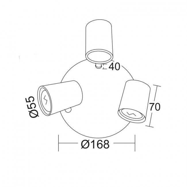 Σποτ Οροφής Τρίφωτο GU10 Μαύρο Orfeas SUH1893PB ACA LIGHTING