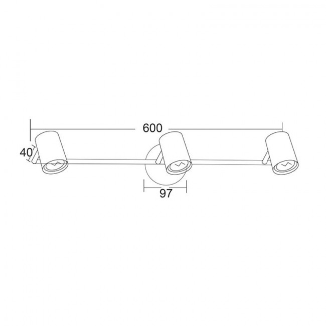 Σποτ Οροφής Τρίφωτο GU10 Μαύρο Orfeas SUH1893TB ACA LIGHTING