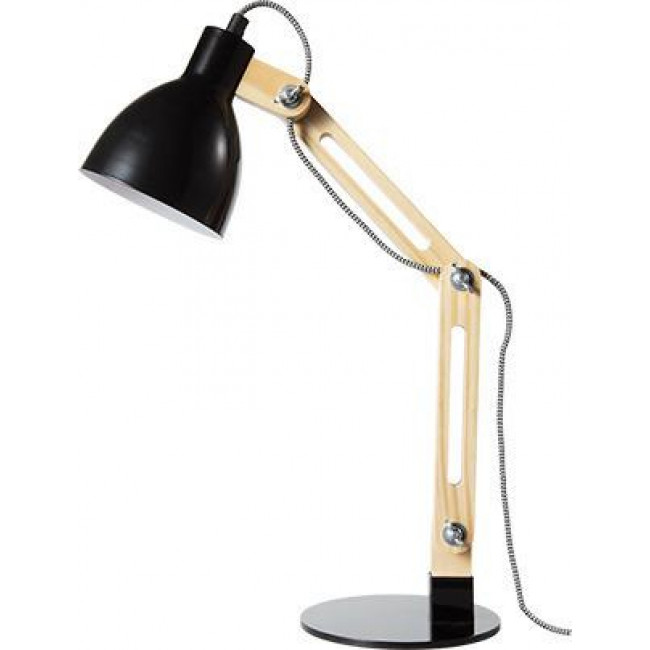 Φωτιστικό Γραφείου E14 Μαύρο Και Ξύλο Tolkien TF170911TB ACA LIGHTING