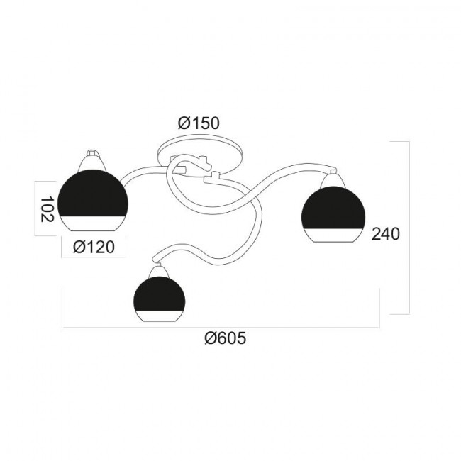 Φωτιστικό Τρίφωτο E27 Ασημί Alien TNK81444CR3H ACA LIGHTING