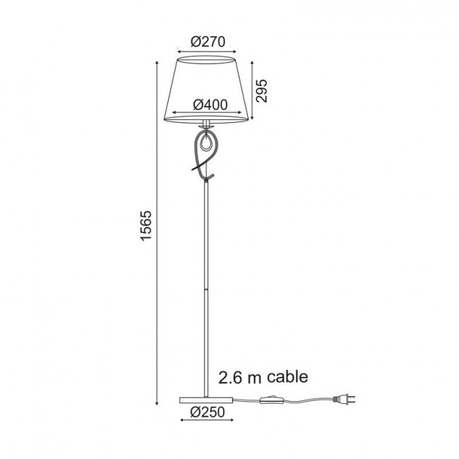 Φωτιστικό Δαπέδου E27 Χρυσό Και Μάυρο Basilico TNK81490CG1F ACA LIGHTING
