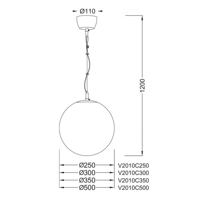 Φωτιστικό Μονόφωτο E27 Λευκό Luna V2010C300 ACA LIGHTING