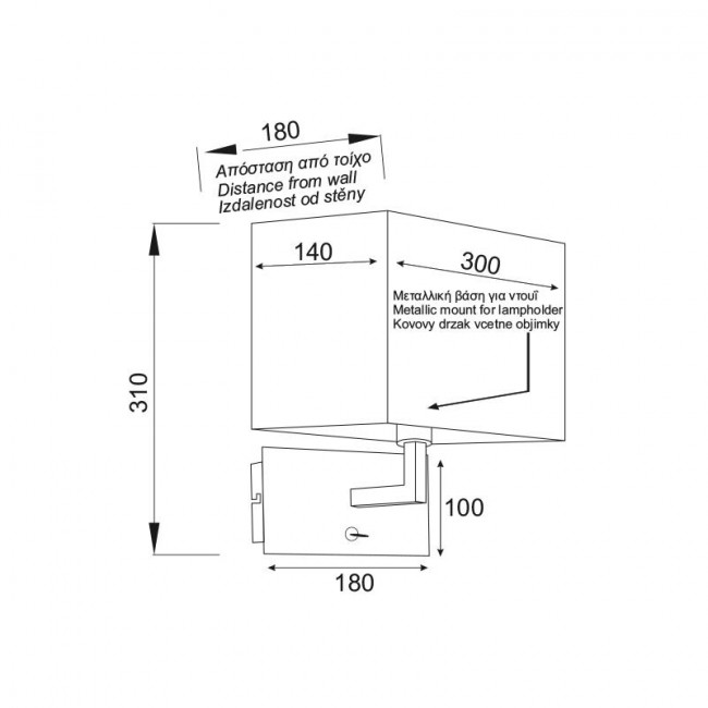 Απλίκα E27 Χρώμιο Και Μαύρο Titchiano V29232WBC ACA LIGHTING