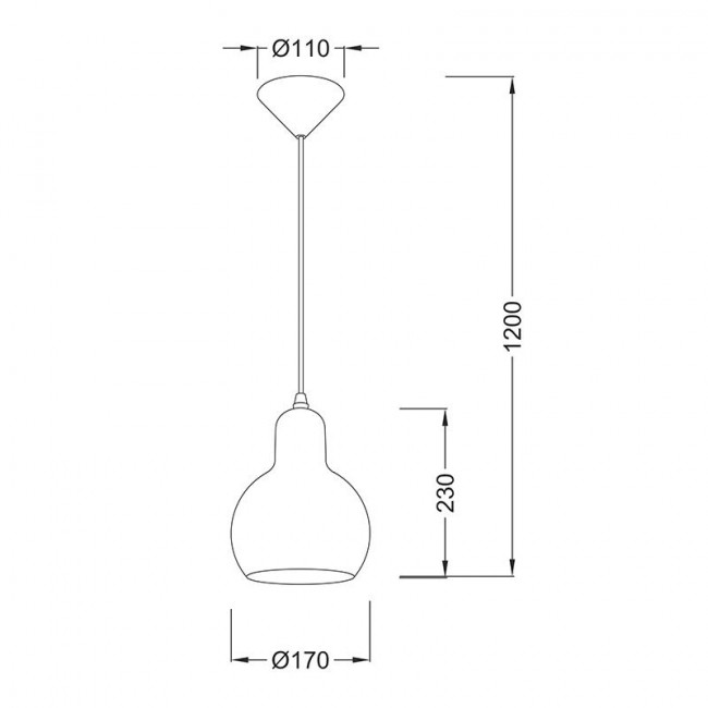 Φωτιστικό Μονόφωτο Ε27 Μαύρο Και Φυμέ Bloom V292851PGY ACA LIGHTING