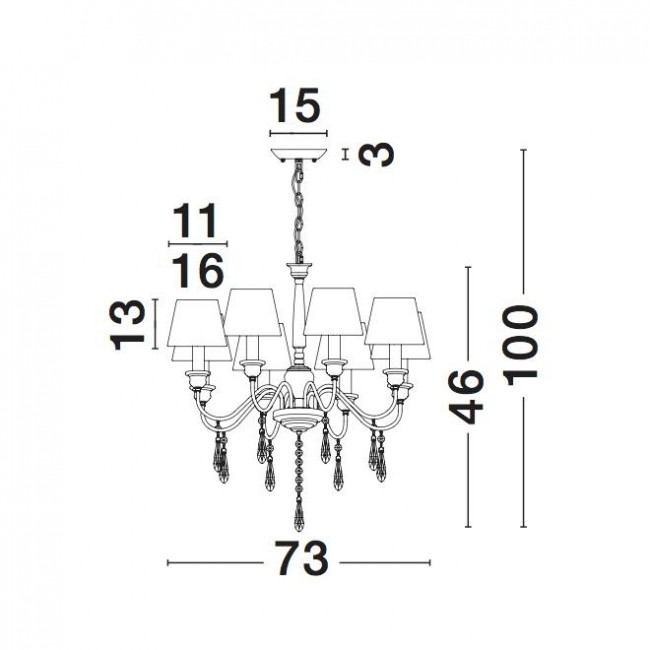 Φωτιστικό Εξάφωτο Ε14 Λευκό Elegant 5157202 NOVA LUCE