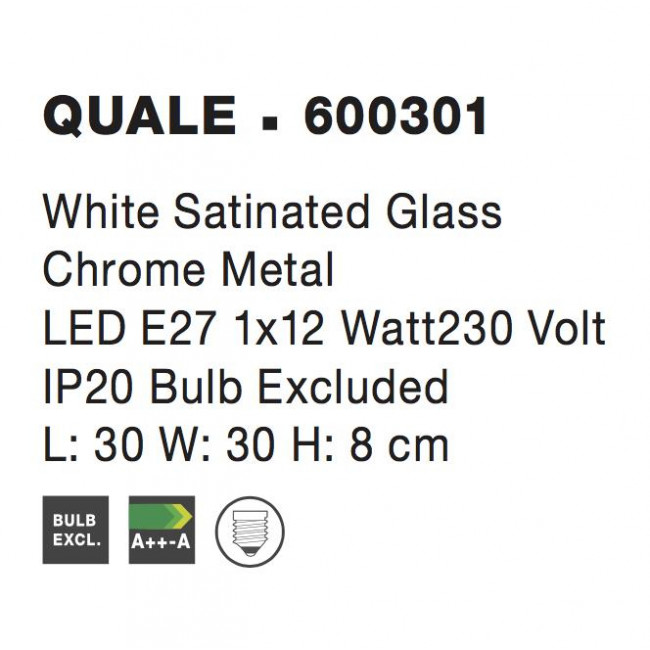 Πλαφονιέρα E27 Λευκό Quale 600301 NOVA LUCE
