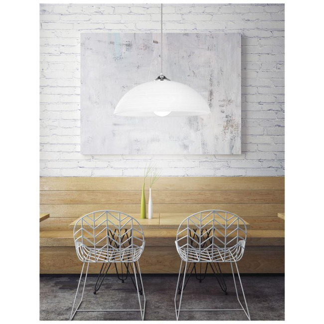 Φωτιστικό Μονόφωτο E27 Λευκό Και Χρώμιο Vinca 600821 NOVA LUCE