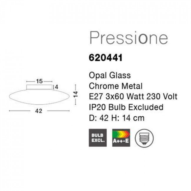 Πλαφονιέρα E27 Λευκό Pressione 620441 NOVA LUCE
