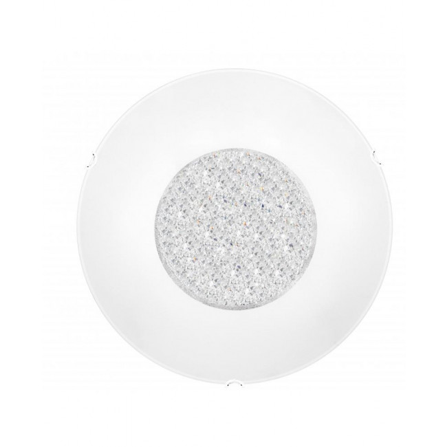 Πλαφονιέρα E27 Λευκό Γυαλί Με Κρύσταλλο Era 6311803 NOVA LUCE