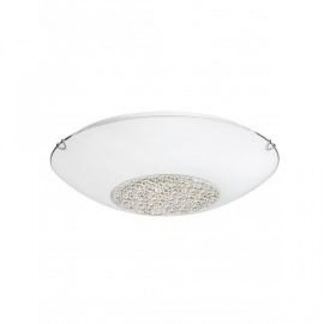 Πλαφονιέρα E27 Λευκό Γυαλί Με Κρύσταλλο Era 6311803 NOVA LUCE