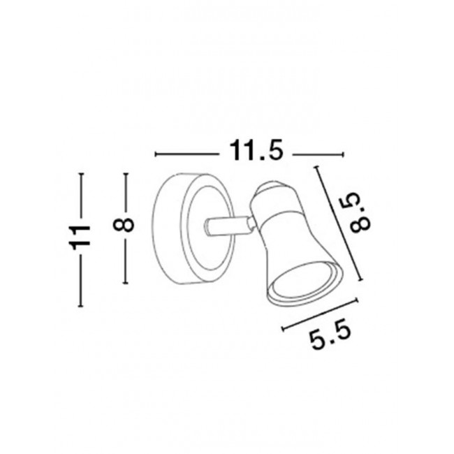 Σπότ Επίτοιχο GU10 Χρώμιο Galeria 663001 NOVA LUCE